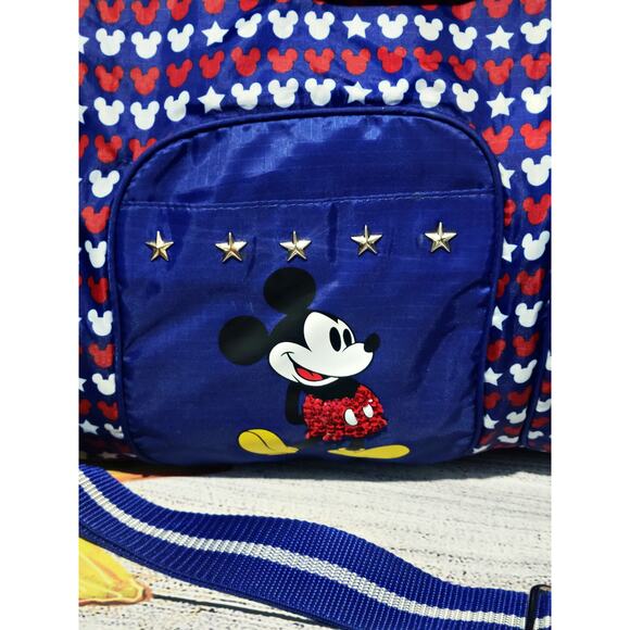 Vintage Disney Mickey Mouse Red, White and Blue Patriotic Duffle Bag NWOT - Picture 3 of 9